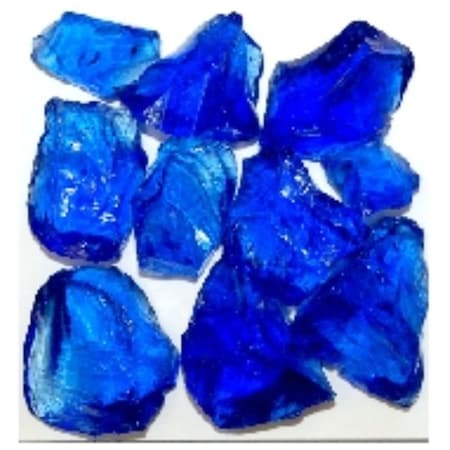 American Specialty Glass Recycled Chunky Glass, Blue - Medium - 0.5-1 in. - 10 lbs LBLUEZZM-10